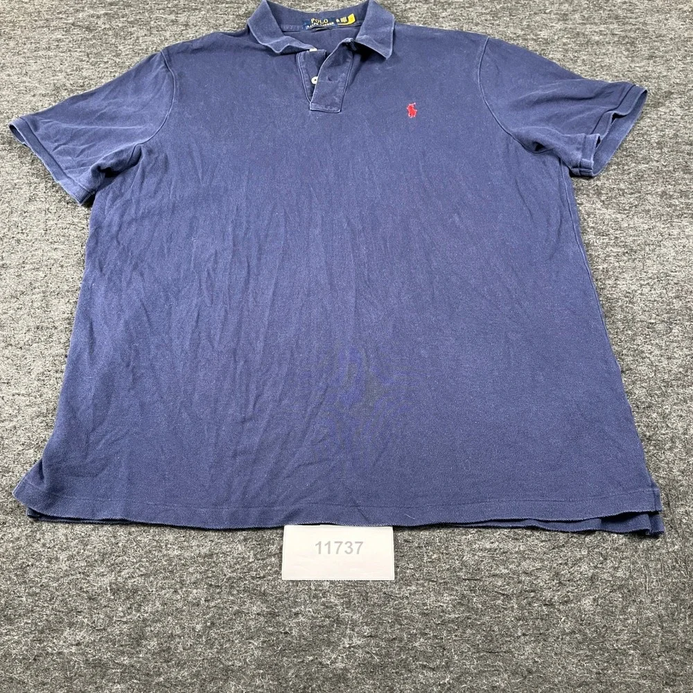 Polo Ralph Lauren Polo Shirt Mens XL Navy Blue Cotton Classic Fit Pony Logo